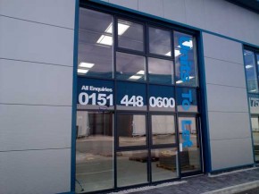 vinyl lettering Triumph2 290x217 VINYL LETTERING FOR GLASS  LIVERPOOL